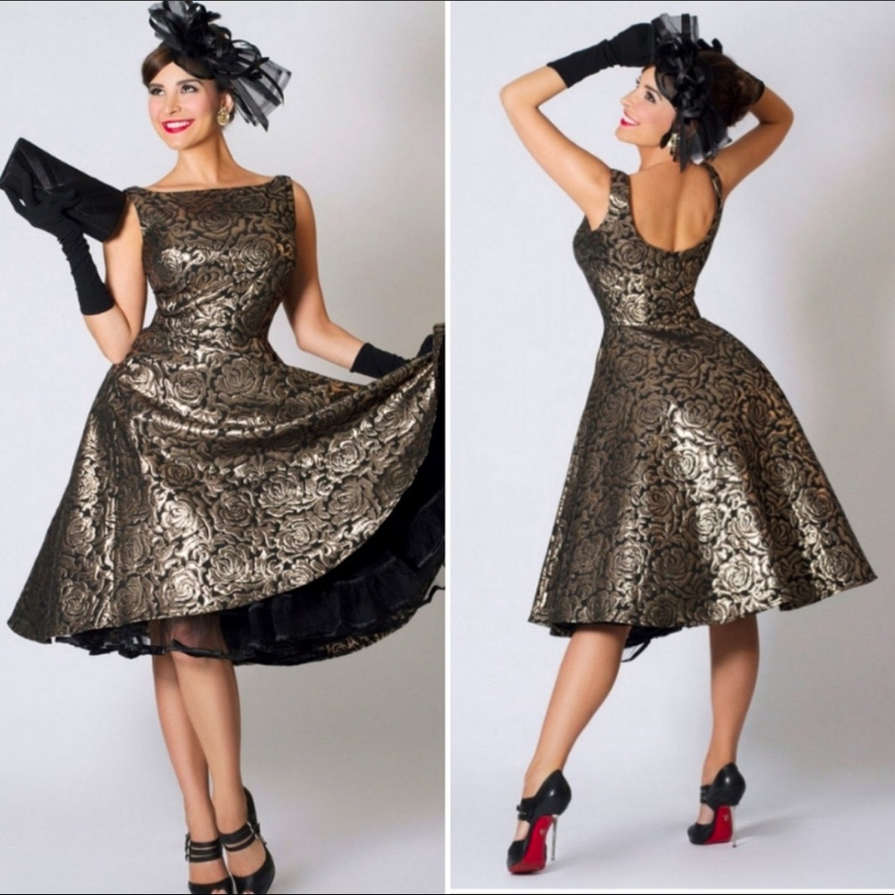 Tatyana Clothing Silver Rose Circle Dress Medium